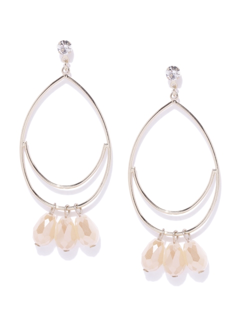 

Forever New Gold-Toned Beaded Teardrop Shaped Drop Earrings