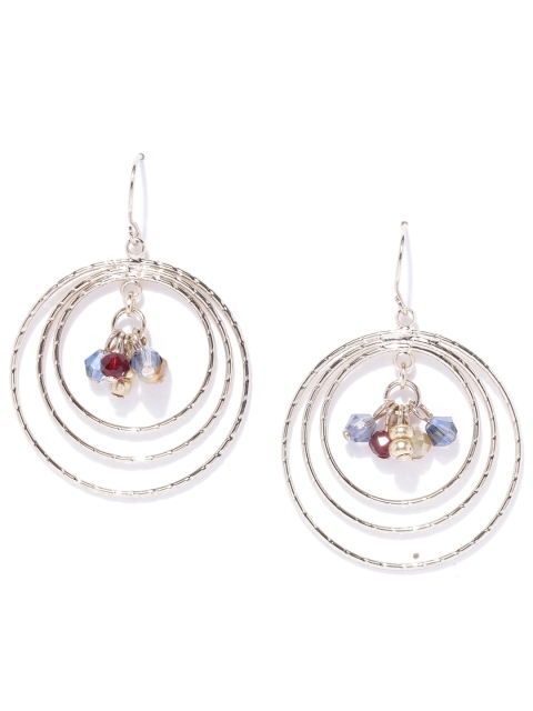 

Forever New Gold-Toned Beaded Circular Drop Earrings