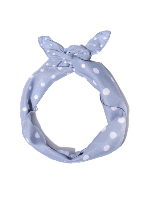 

Forever New Blue & White Polka Dot Print Head Scarf
