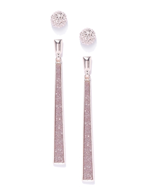 

Forever New Set of 2 Rose Gold-Toned Textured Earrings