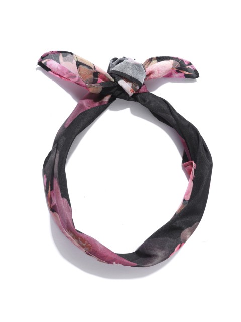 

Forever New Black & Pink Floral Print Head Scarf