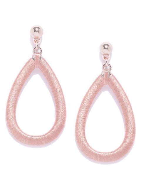 

Forever New Peach-Coloured Teardrop Shaped Drop Earrings