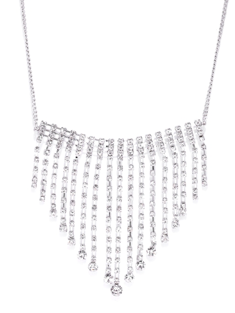 

Forever New Silver-Toned Stone-Studded Choker Necklace