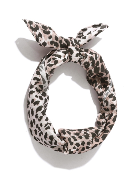 

Forever New Beige & Black Leopard Print Head Scarf