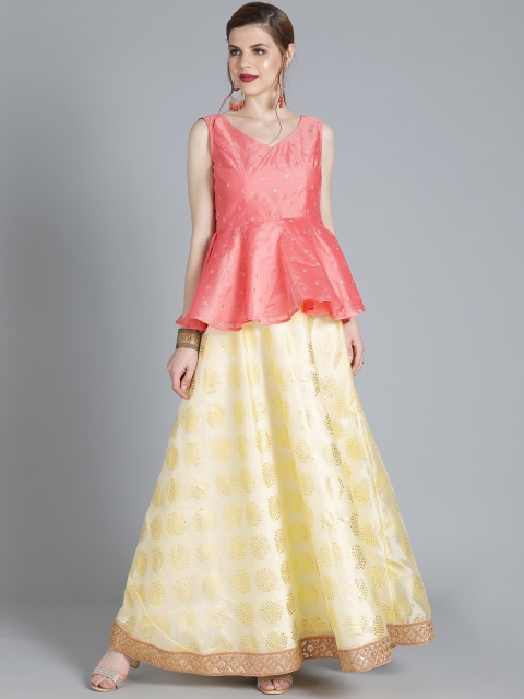 

EthnoVogue Pink & Beige Made to Measure Lehenga with Blouse