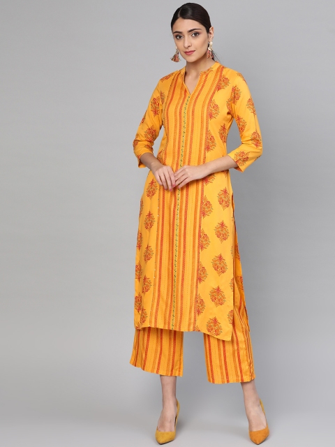 

Libas Women Yellow & Red Printed Kurta with Palazzos
