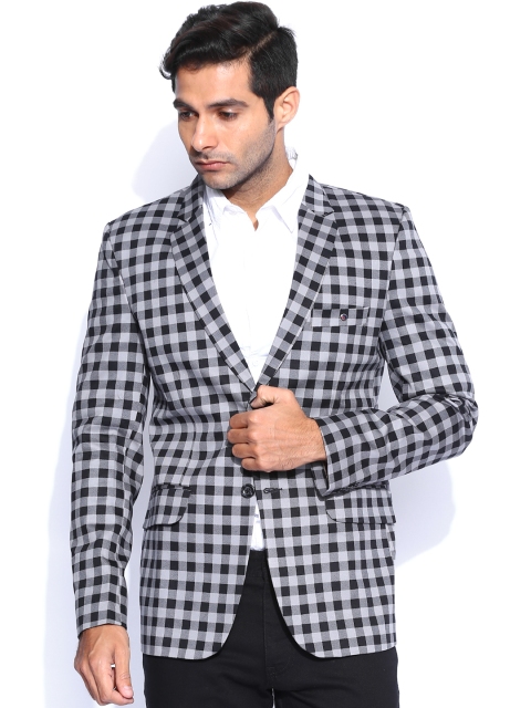 

Blazer Quarter Grey & Black Checked Slim Fit Blazer