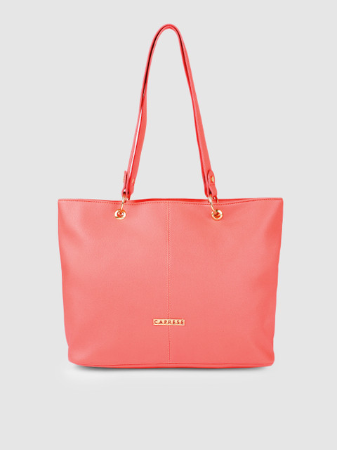 

Caprese Coral Pink Solid Shoulder Bag