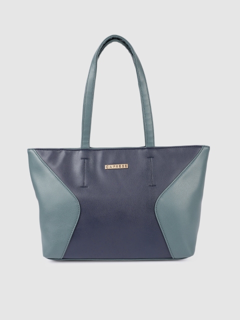 

Caprese Navy Blue & Green Colourblocked Shoulder Bag