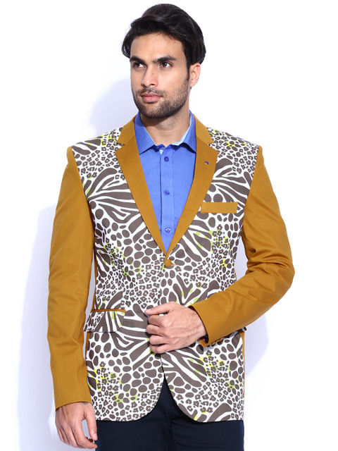 

Pure Cotton Blazer Quarter Multicoloured Printed Single-Breasted Slim Fit Party Pure Cotton Blazer, Multi