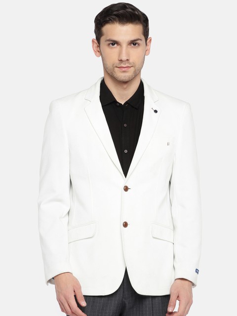 

Turtle Men White Solid Blazer