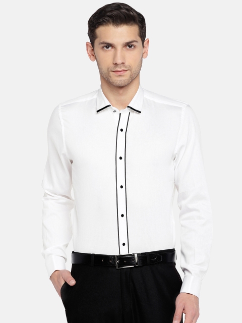 

Turtle Men White Relaxed Slim Fit Printed Formal Shirt