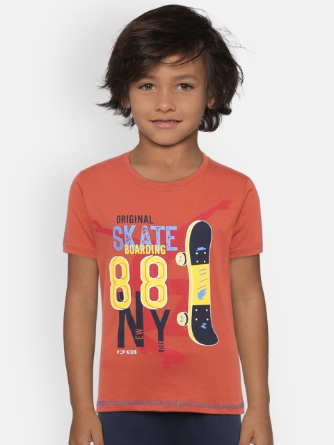 

Todd N Teen Boys Rust-Red Printed T-shirt with Pyjamas