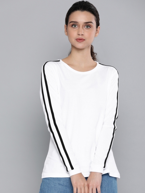 

DILLINGER Women White Solid Round Neck T-shirt