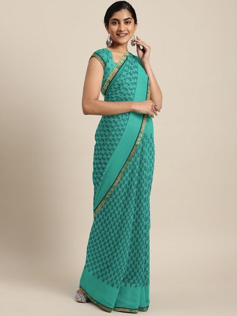 

Triveni Green Printed Poly Georgette Saree