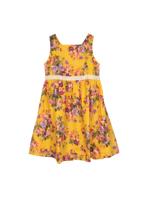 

My Little Lambs Girls Yellow Printed Fit & Flare Dress