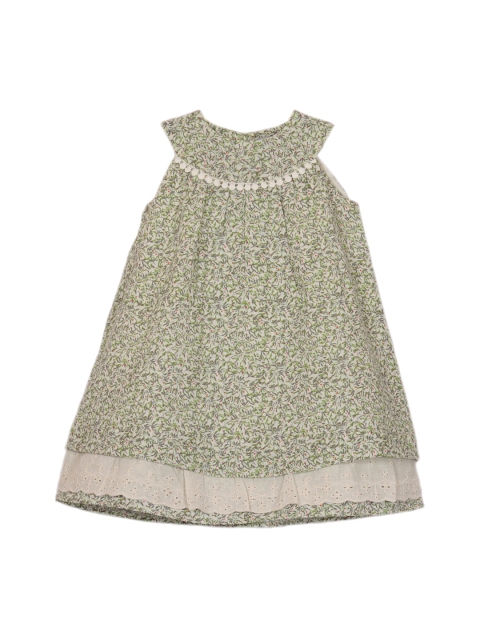 

My Little Lambs Girls Green Printed A-Line Dress