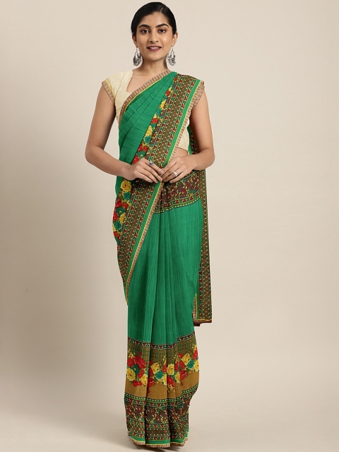 

Triveni Green Printed Poly Georgette Saree