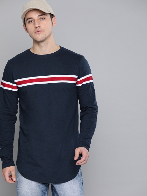 

DILLINGER Men Navy Blue Solid Round Neck T-shirt