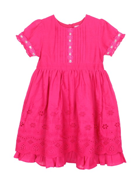 

My Little Lambs Girls Pink Fit & Flare Dress