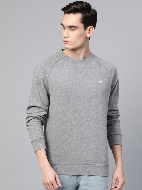 

Aeropostale Men Grey Melange Solid Sweatshirt