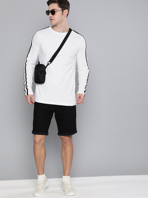 

DILLINGER Men White Solid Round Neck Pure Cotton T-shirt