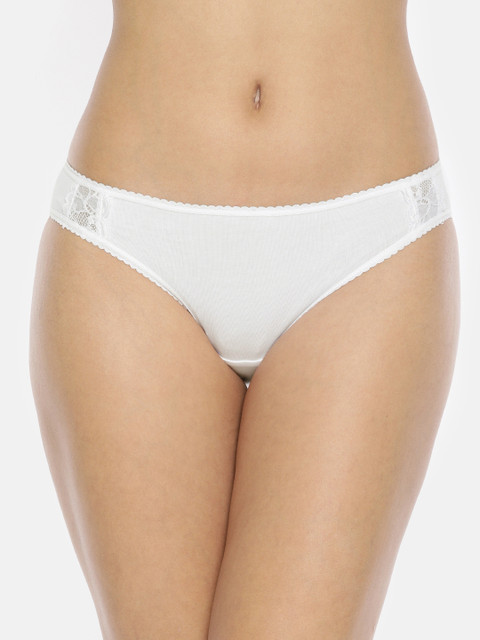 

Jockey Women White Solid Bikini Briefs FE11-0105