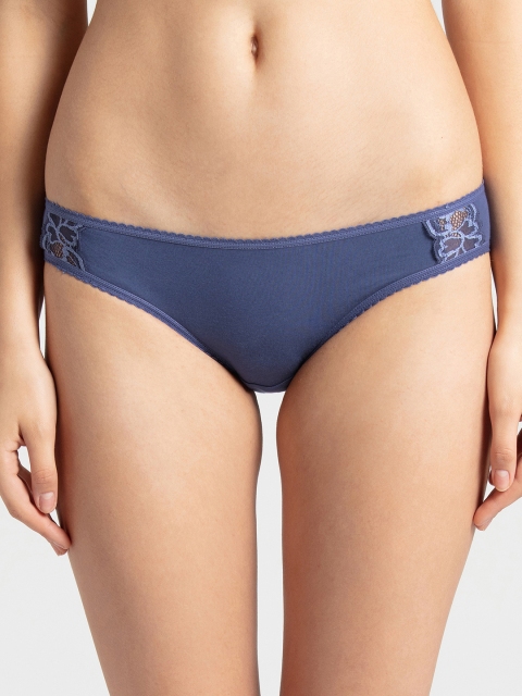 

Jockey Women Navy Blue Lace Detailed Modern Fit Bikini Briefs FE11-0105