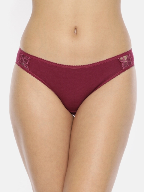 

Jockey Women Burgundy Solid Bikini Briefs FE11-0105