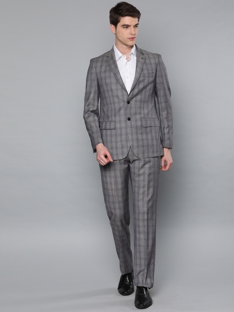 

Louis Philippe Gods & Kings Men Grey Checked Single-Breasted Regular Fit Formal Suit