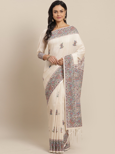 

Saree mall Beige & Maroon Art Silk Printed Saree