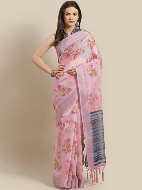 

Saree mall Pink & Orange Printed Saree