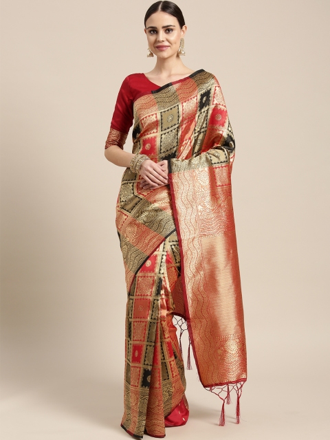 

Saree mall Red & Golden Woven Design Banarasi Saree