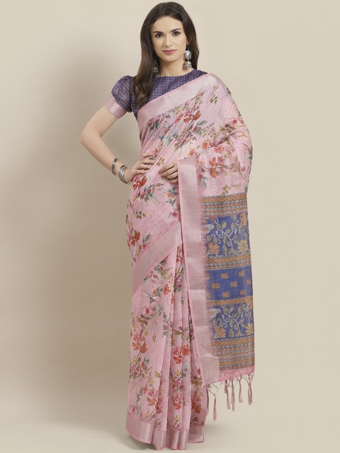

Saree mall Pink & Green Printed Saree