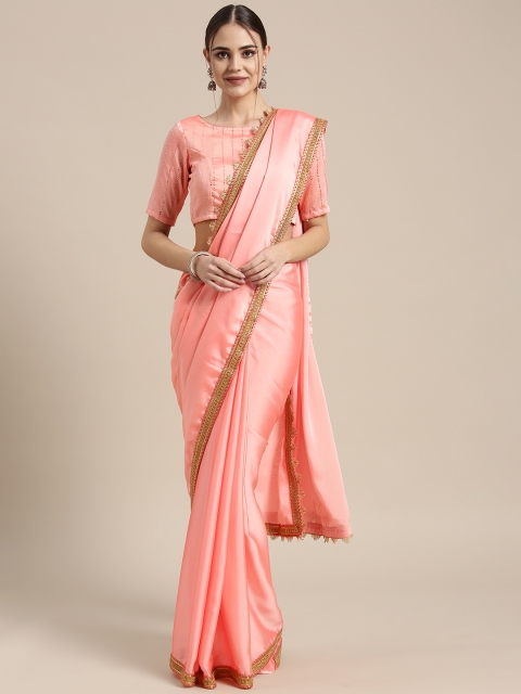 

Inddus Pink Solid Saree
