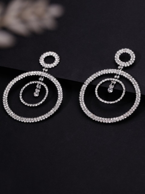 

Rubans Silver-Plated CZ Classic Drop Earrings