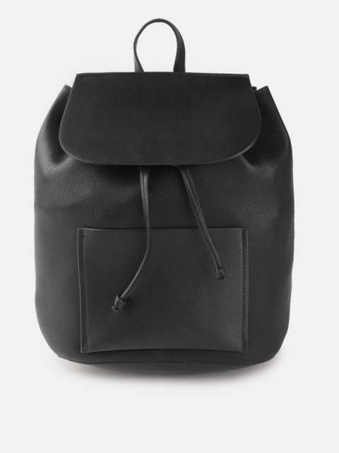 

MANGO Women Black Solid Backpack