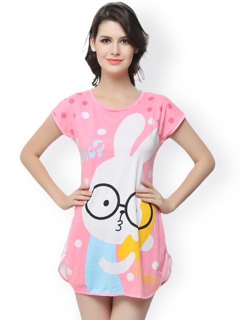 

Clovia Pink Printed Lounge Top NS0526P22O
