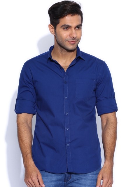 

Highlander Blue Slim Fit Casual Shirt