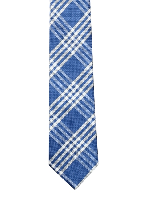 

Tossido Blue & Off-White Checked Broad Tie