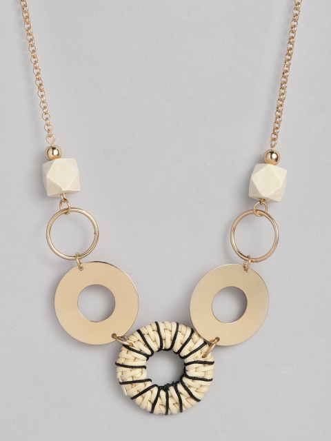 

DressBerry Off White & Gold-Toned Charm Necklace