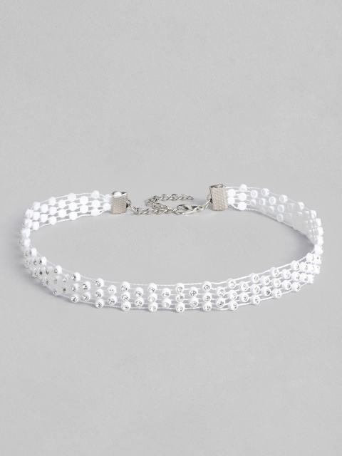 

DressBerry White Beaded Choker Necklace