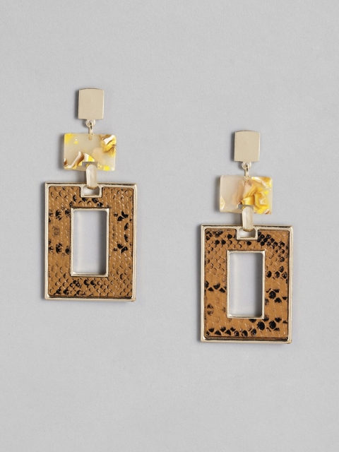 

DressBerry Brown Geometric Drop Earrings