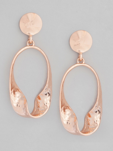 

DressBerry Rose Gold-Toned Geometric Drop Earrings