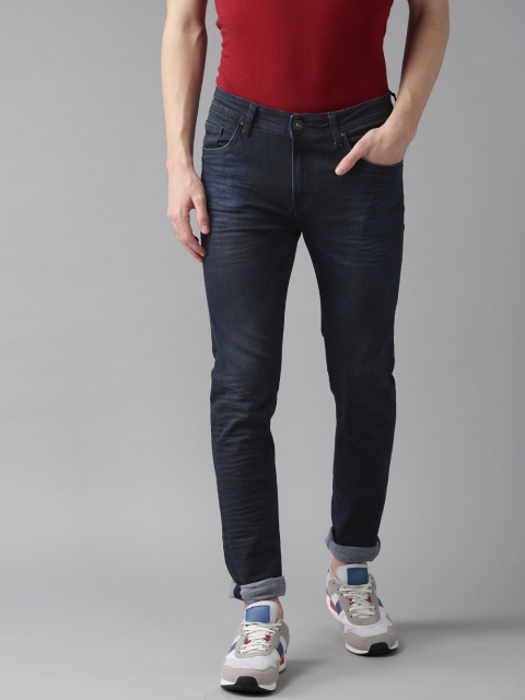 

Blackberrys Men Navy Blue Skinny Fit Mid-Rise Clean Look Stretchable Jeans
