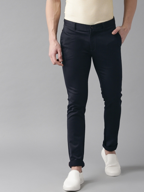 

Blackberrys Men Navy Blue Regular Fit Solid Regular Trousers