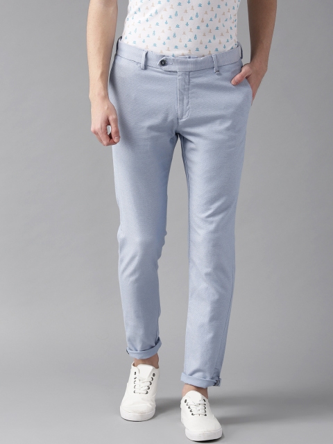 

Blackberrys Men Blue Regular Fit Self Design Regular Trousers