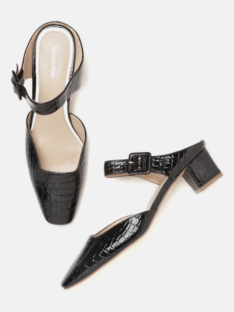 

Allen Solly Women Black Croc Textured Pumps