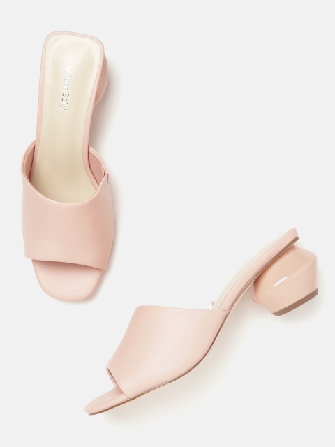 

Allen Solly Women Peach-Coloured Solid Mules