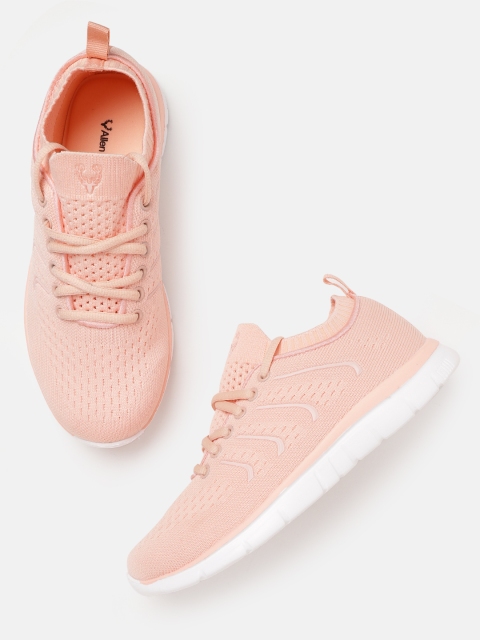 

Allen Solly Women Peach-Coloured Woven Design Sneakers